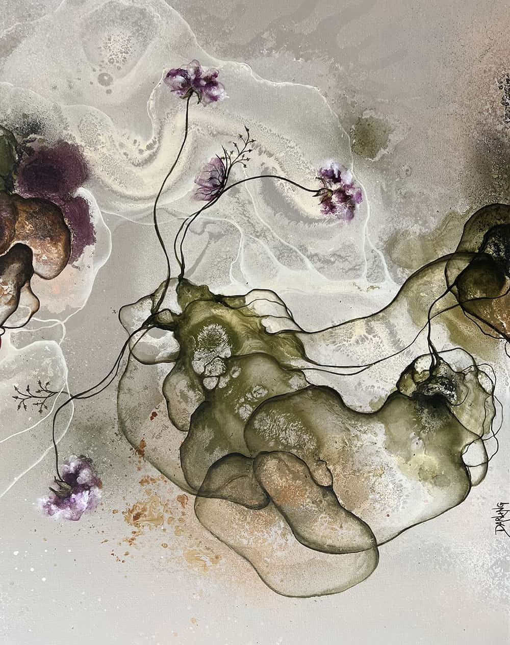 Store malerier til salg online af kunstner Rikke Darling . Moderne maleri