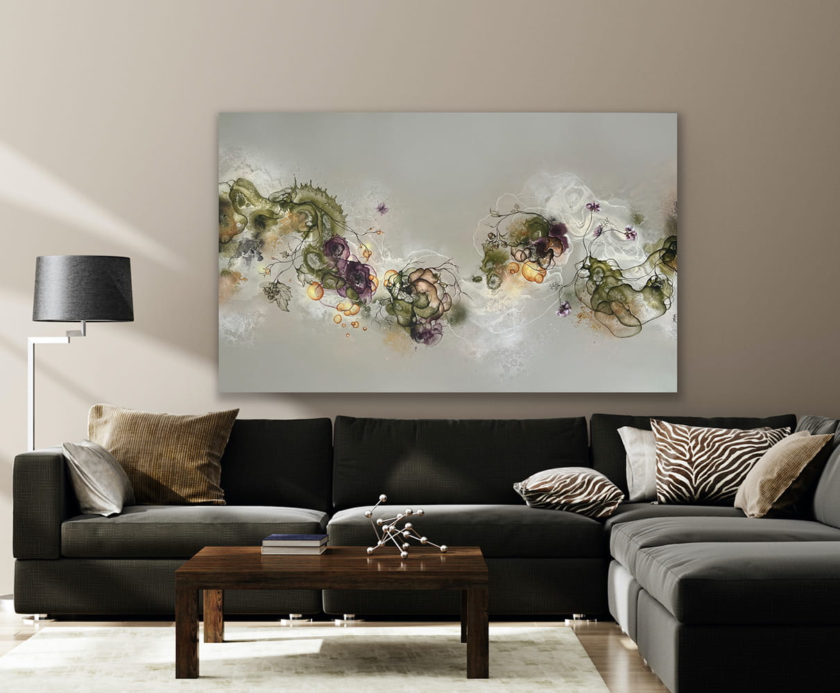 Store malerier til salg online af kunstner Rikke Darling . Moderne maleri