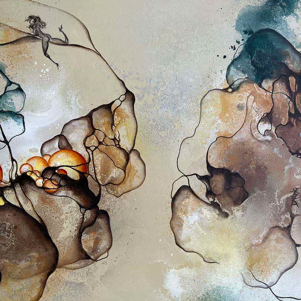 Stort maleri til salg af kunstner Rikke Darling