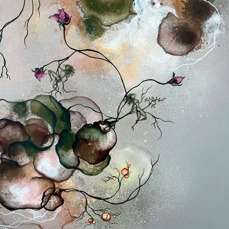 Stort maleri til salg af kunstner Rikke Darling