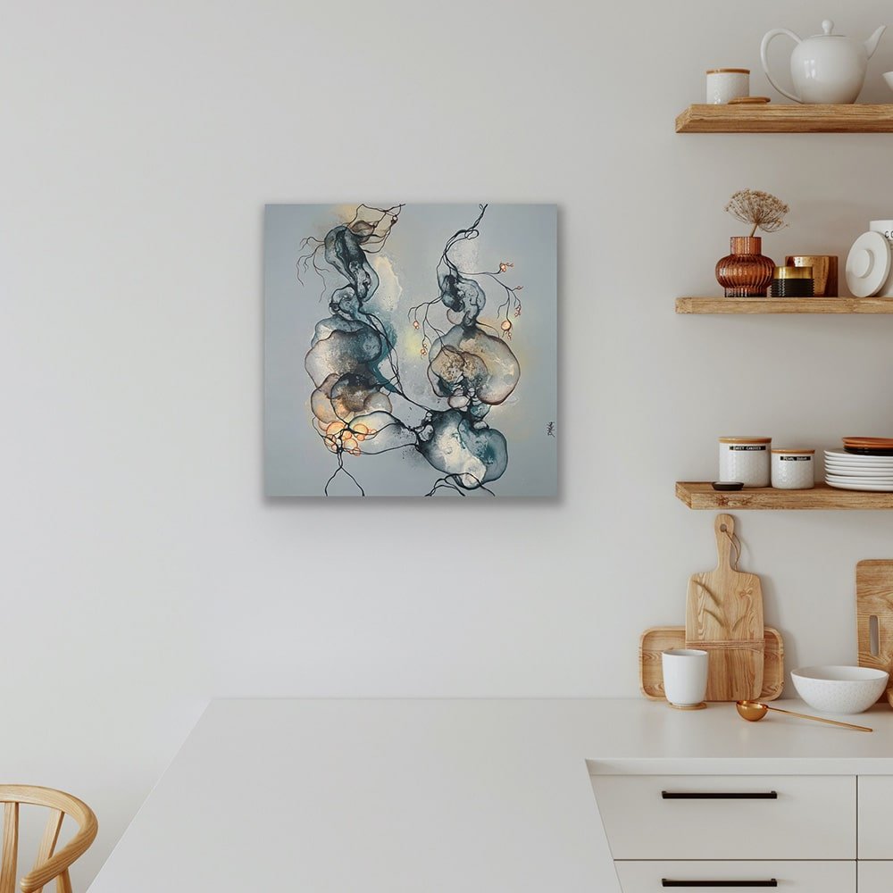 Malerier til salg. Indretning med moderne kunst. Abstrakt maleri