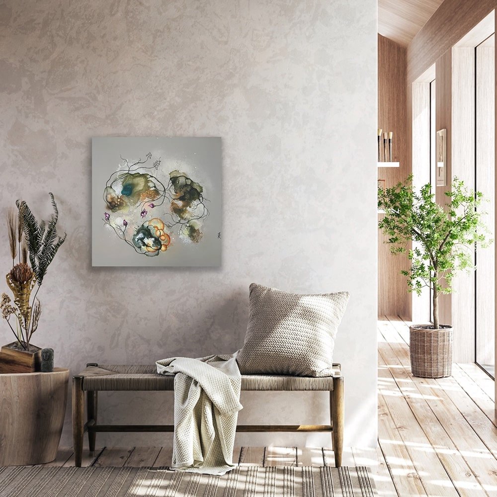 Malerier til salg. Indretning med moderne kunst. Abstrakt maleri