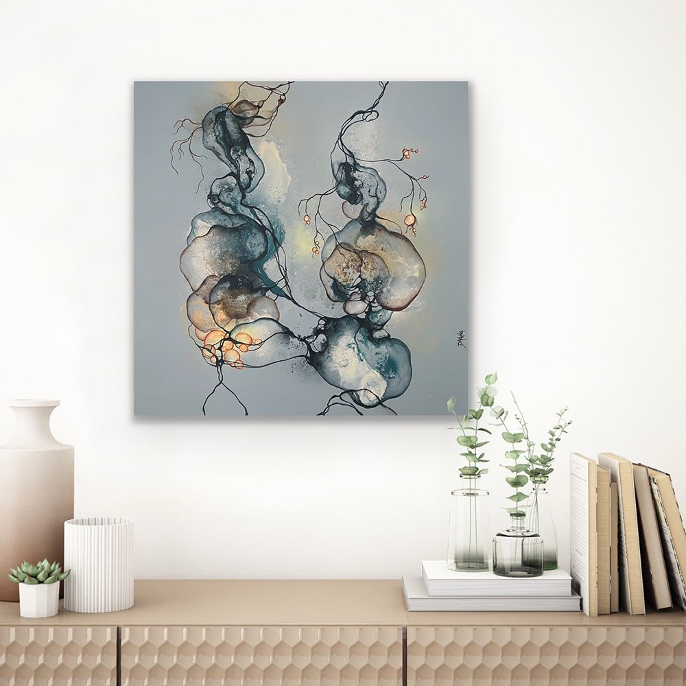 Malerier til salg. Indretning med moderne kunst. Abstrakt maleri
