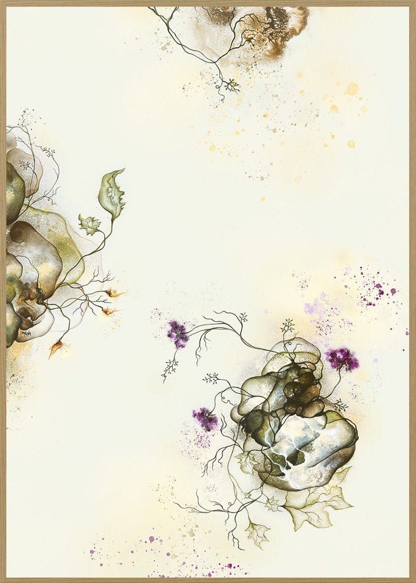 Plakat med kunst. Kunstplakat med abstrakt maleri