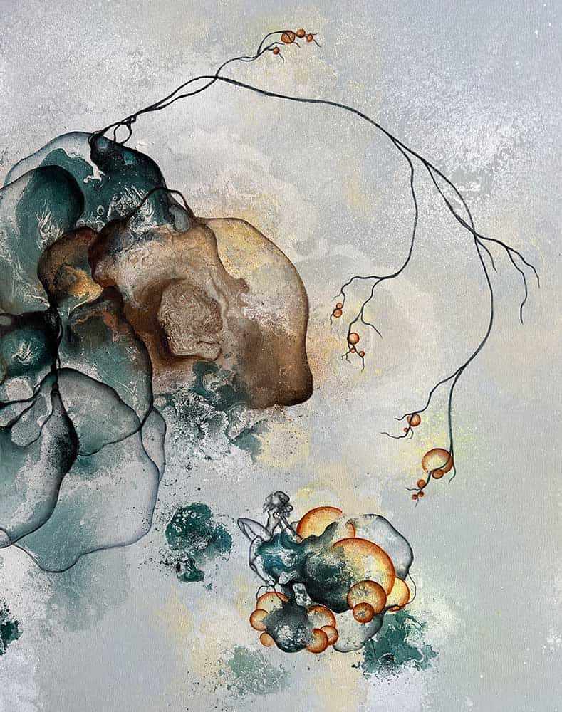 Stort maleri til salg af kunstner Rikke Darling