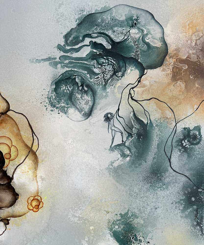 Stort maleri til salg af kunstner Rikke Darling