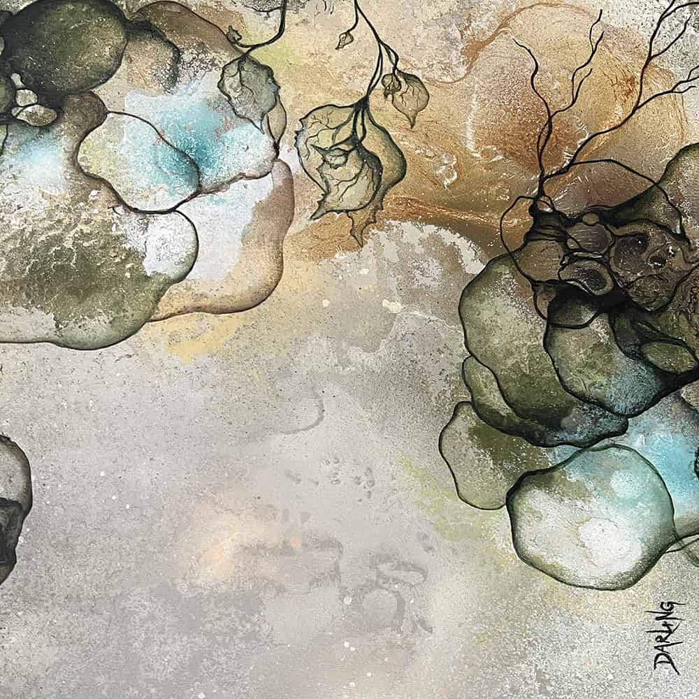 Store malerier til salg af kunstner Rikke Darling. Stort maleri i abstrakt stil.