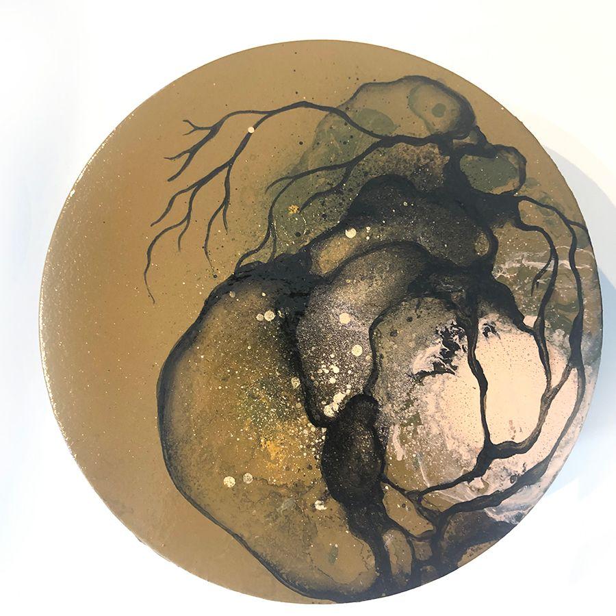 Krukke med kunst af kunstner Rikke Darling