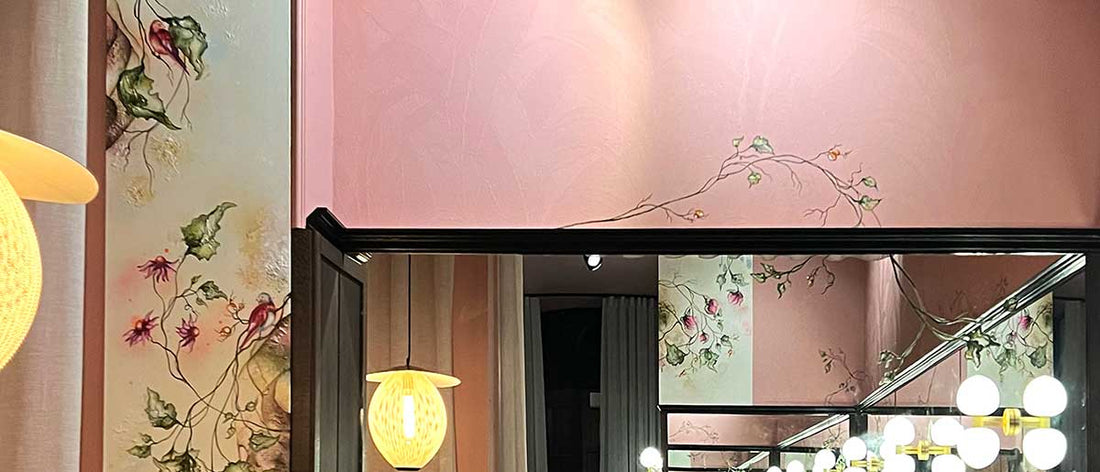 Kunst på Bar Lumé malerier og vægmaleri af kunstner Rikke Darling