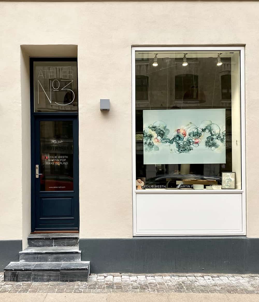 Kunstner Rikke Darling Atelier 3 Århusgade Østerbro moderne malerier til salg