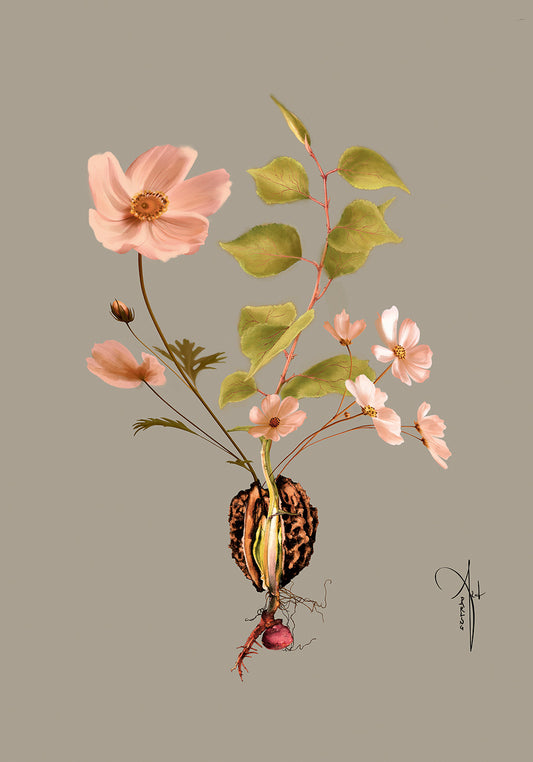 Kunstplakat "Botanical 4" (Grå) (50x70 cm & 70x100 cm.)