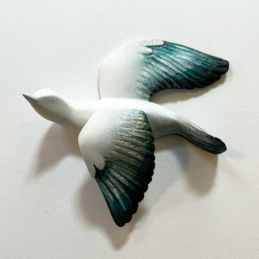 Vægskulptur fugl kunstner Rikke Darling