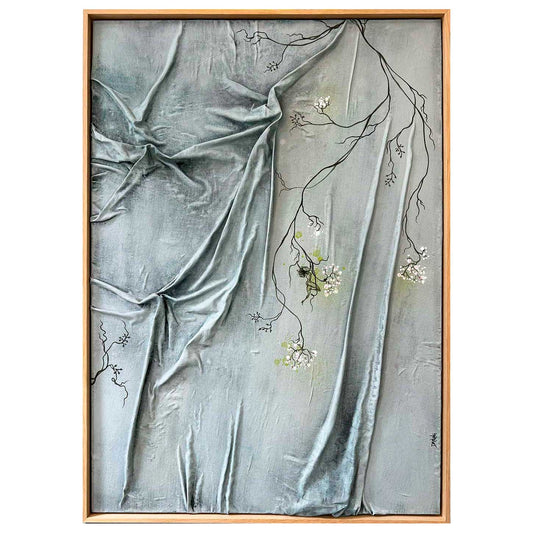 Maleri med struktur af kunstner Rikke Darling