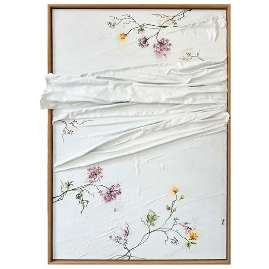 Maleri med struktur af kunstner Rikke Darling