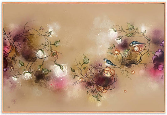 Abstrakt maleri 100x150 cm til salg af dansk kunstner Rikke Darling