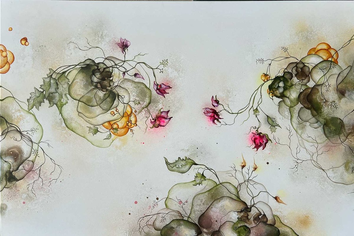 Lyst maleri af kunstner Rikke Darling