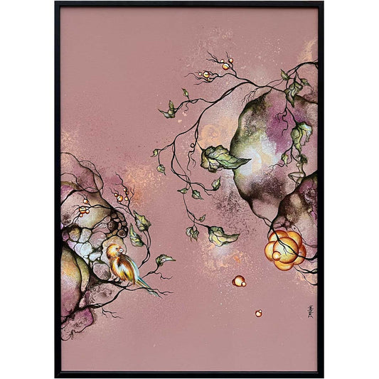 Maleri af kunstner Rikke Darling. Sort ramme