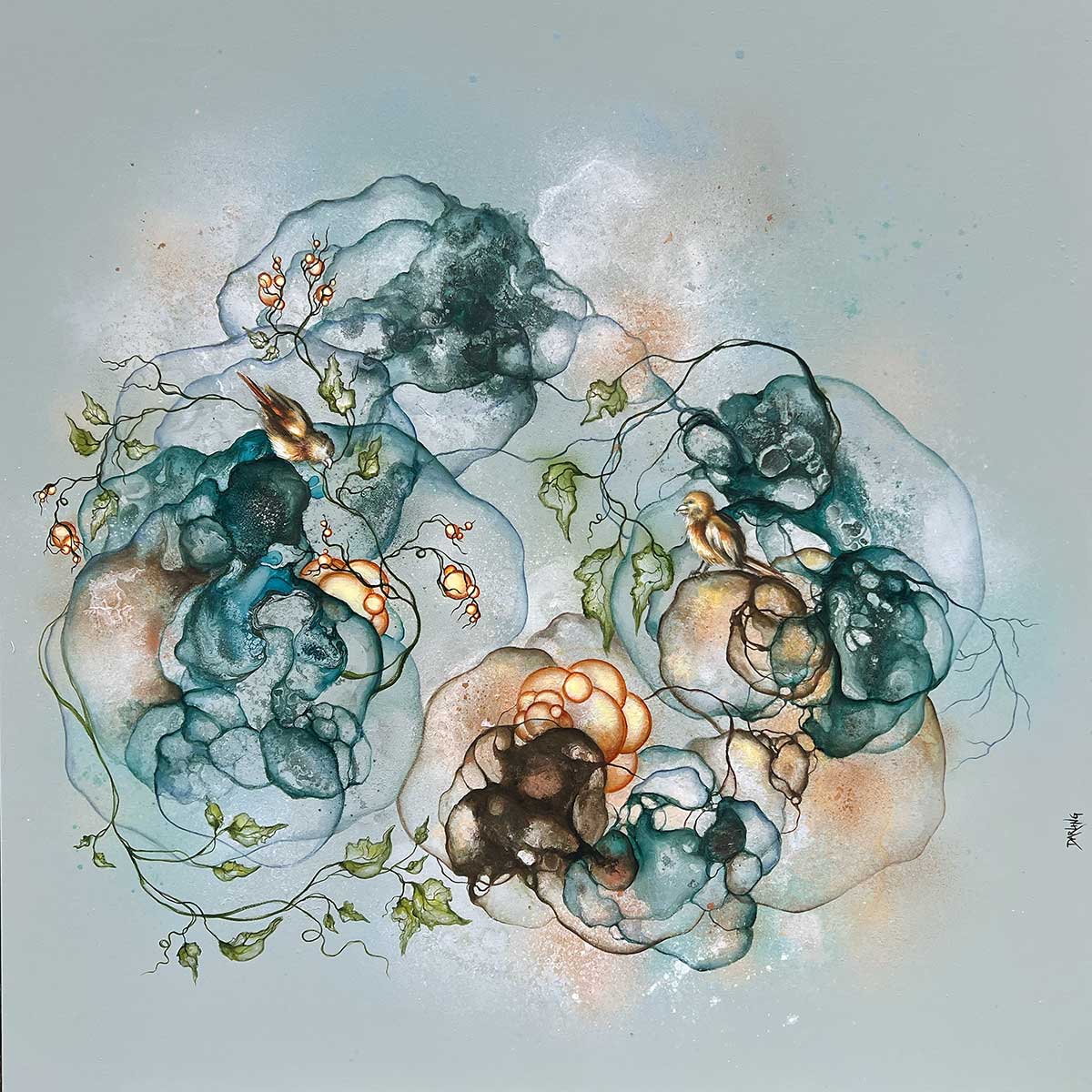 Malerier 110x110 cm.