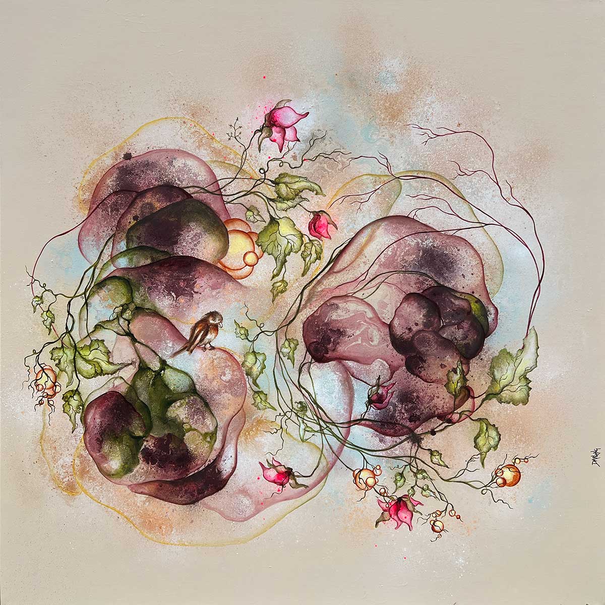 Kvadratisk maleri til salg