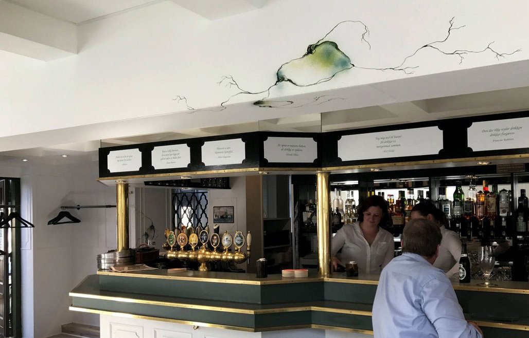 Kunst i virksomhed restaurant vægmaleri