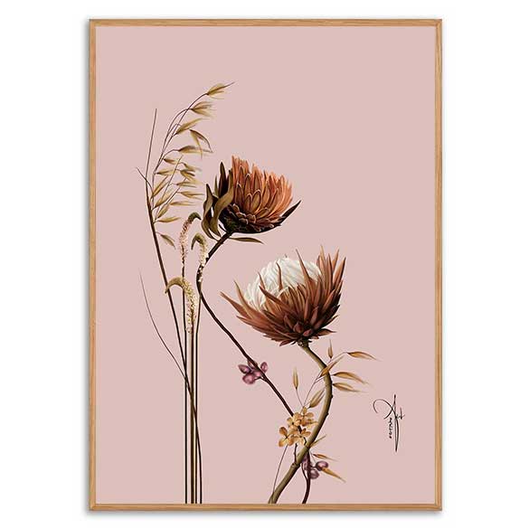 Plakat med blomster og planter