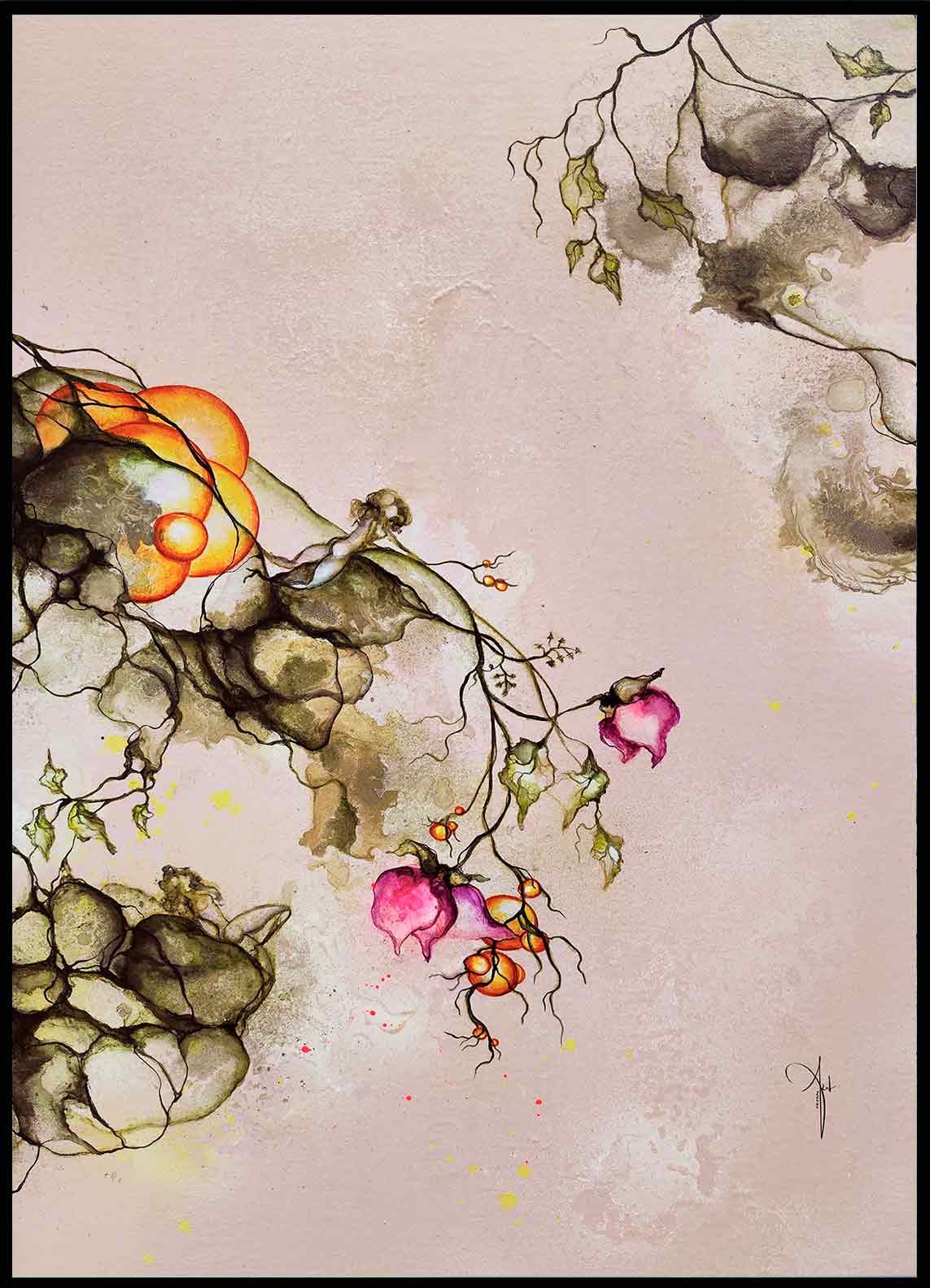 Kunstplakat plakat med moderne kunst af kunstner Rikke Darling plakatkunst