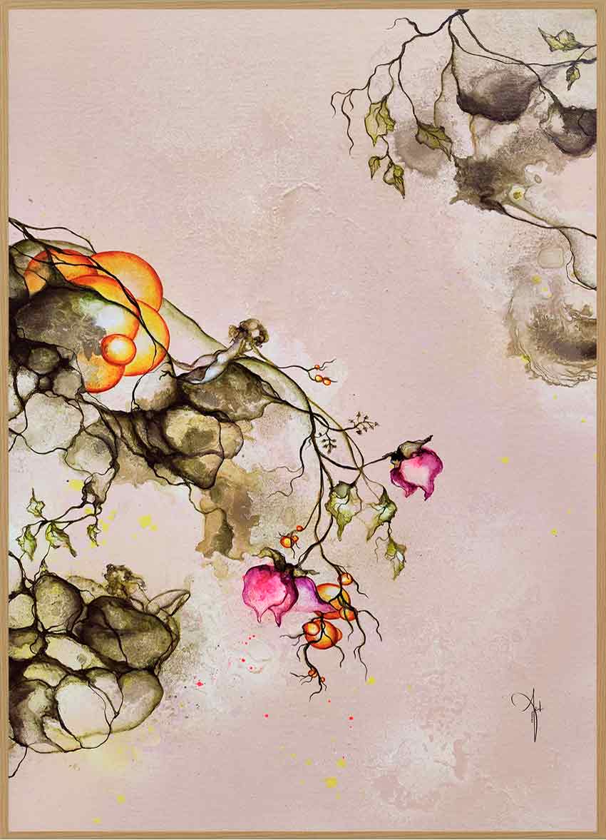 Kunstplakat plakat med moderne kunst af kunstner Rikke Darling plakatkunst