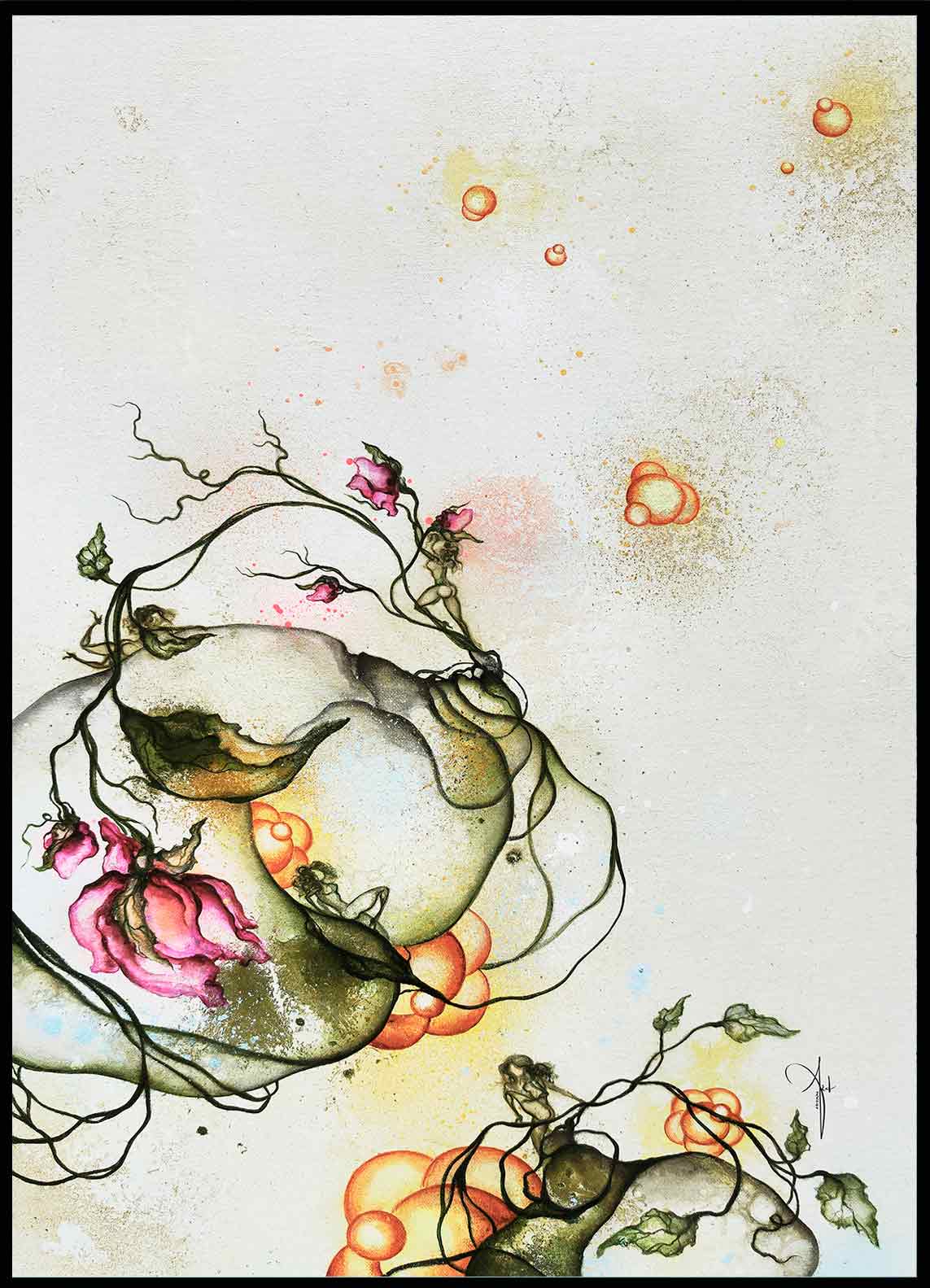 Kunstplakat plakat med moderne kunst af kunstner Rikke Darling plakatkunst