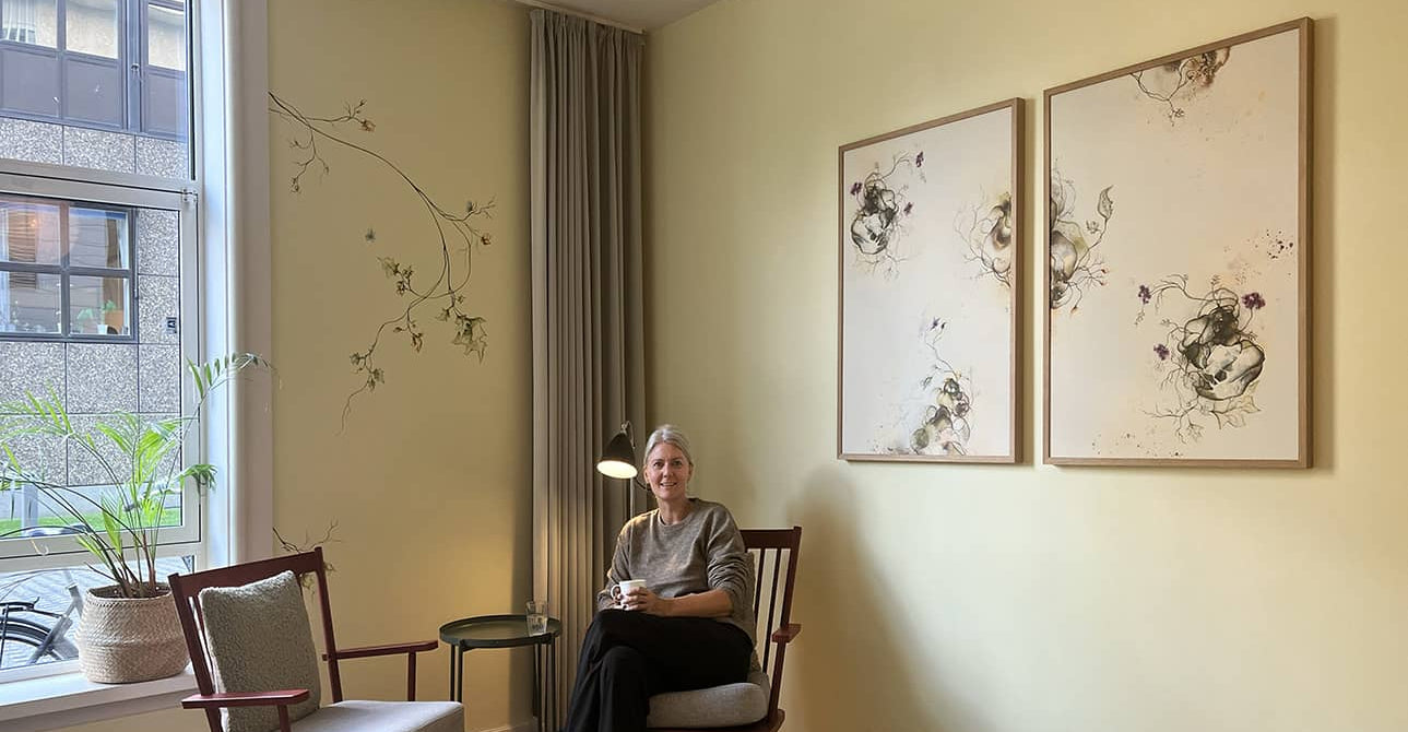 Vægmaleri Ronald McDonald House på Rigshospitalet i København. Kunstner Rikke Darling