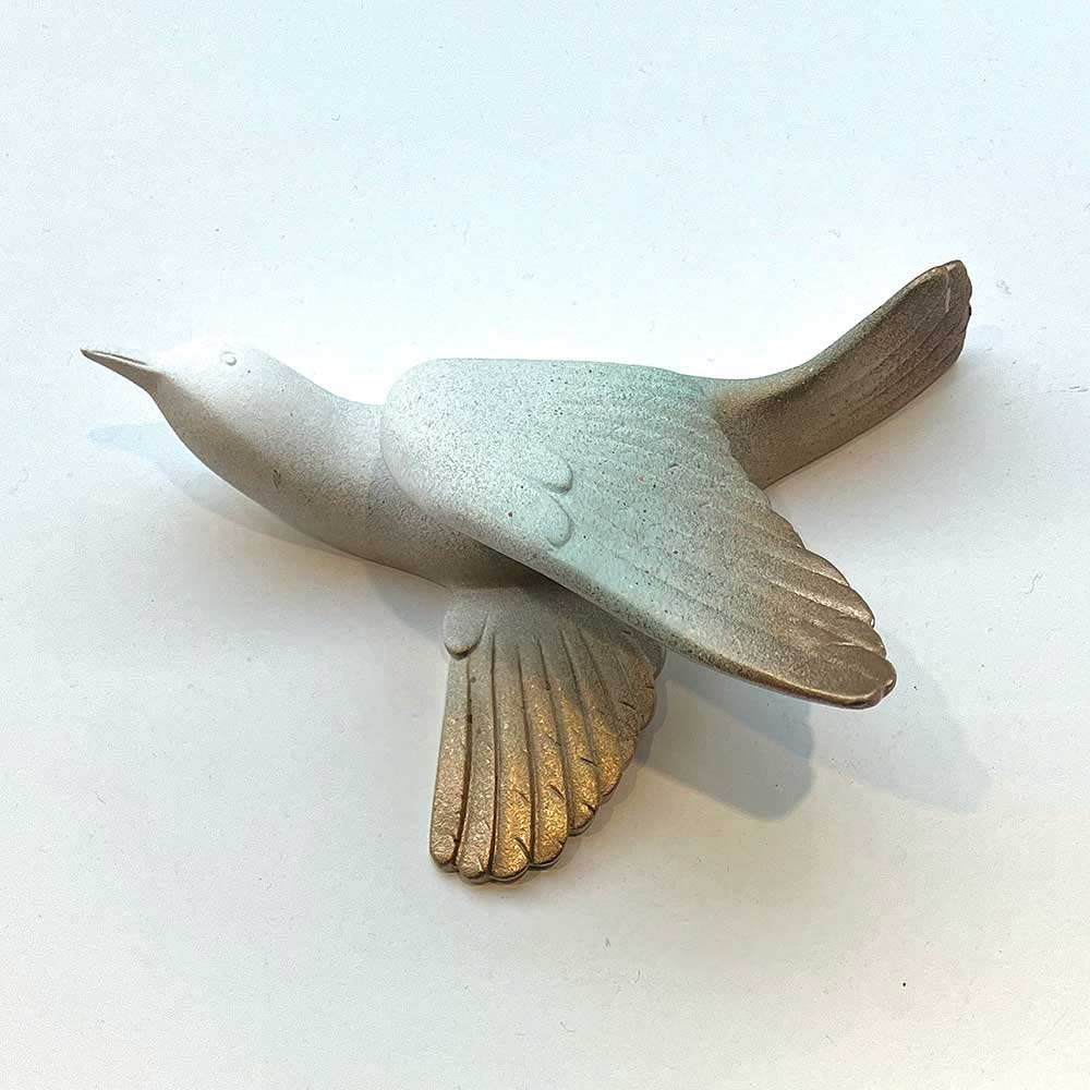 Vægskulptur fugl kunstner Rikke Darling