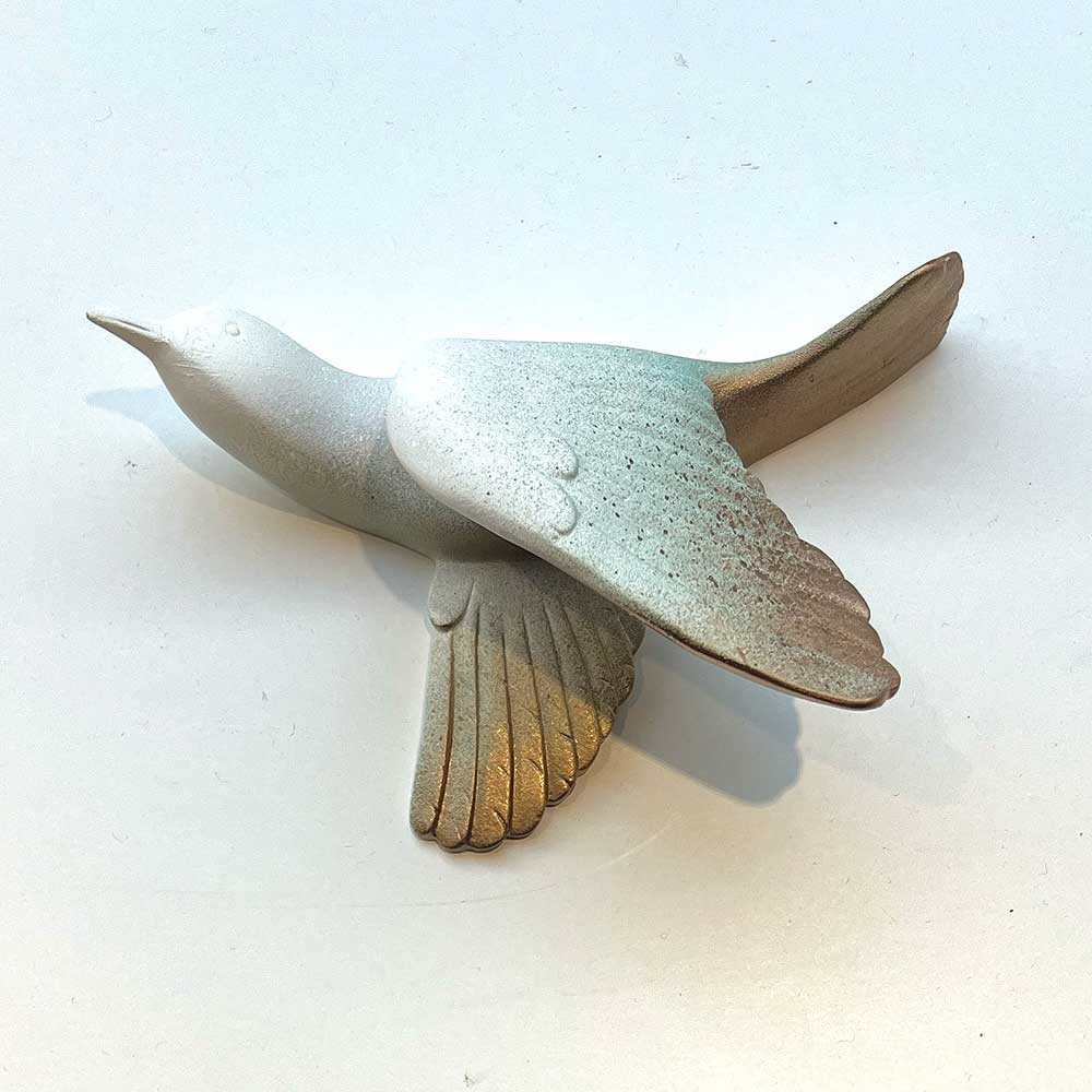 Vægskulptur fugl kunstner Rikke Darling