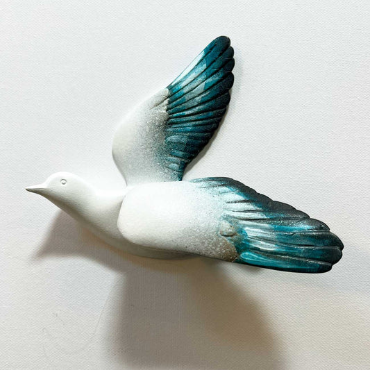 Vægskulptur fugl kunstner Rikke Darling