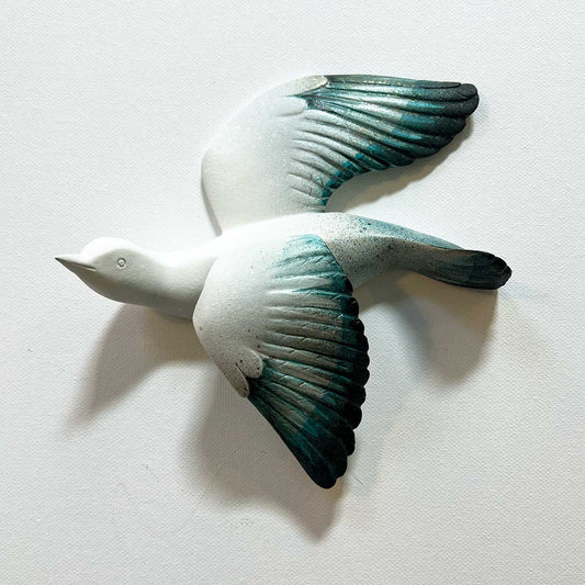 Vægskulptur fugl kunstner Rikke Darling