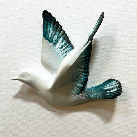 Vægkulptur fugl kunstner Rikke Darling