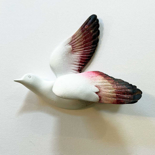 Vægskulptur fugl kunstner Rikke Darling