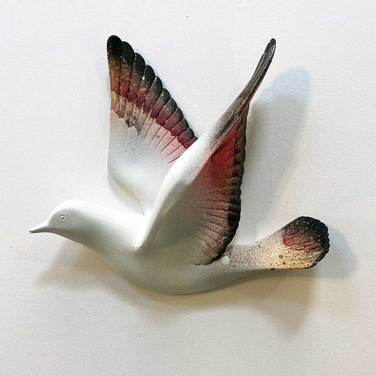 Vægskulptur fugl kunstner Rikke Darling