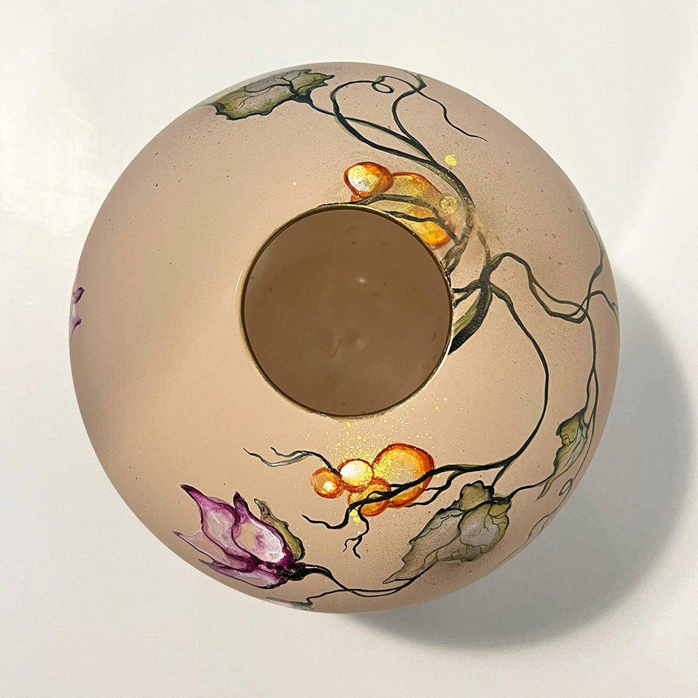 Håndmalet vase. Blomstervase glasvase 20